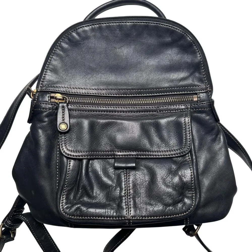 Fossil | Women | Black Soft Leather Minimal Mini Backpack Purse | One Size